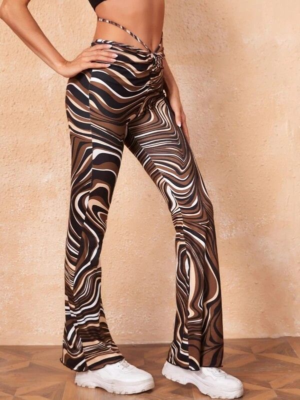 Printed Wide-Leg Trousers