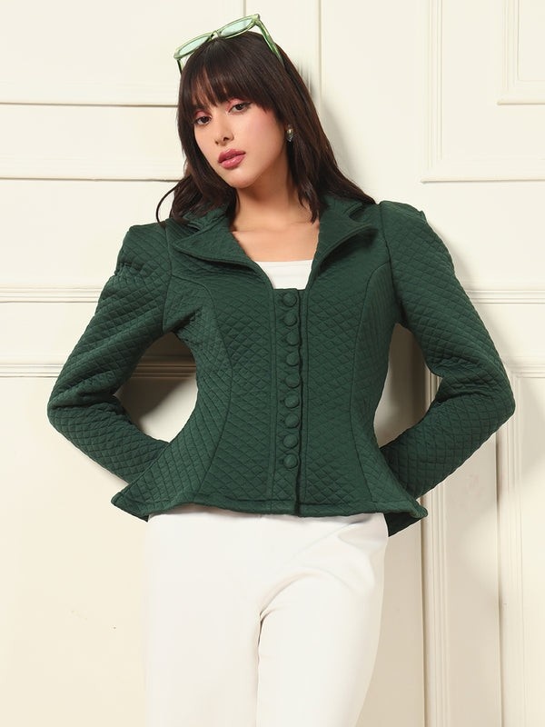 Women Elegant Green Blazer